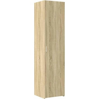 Armoire haute de rangement en finition ch¨ºne sonoma avec grand espace de stockage pour salon, chambre ou entr¨¦e
