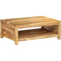 Table d'appoint en bois de manguier massif avec compartiment de rangement int¨¦gr¨¦