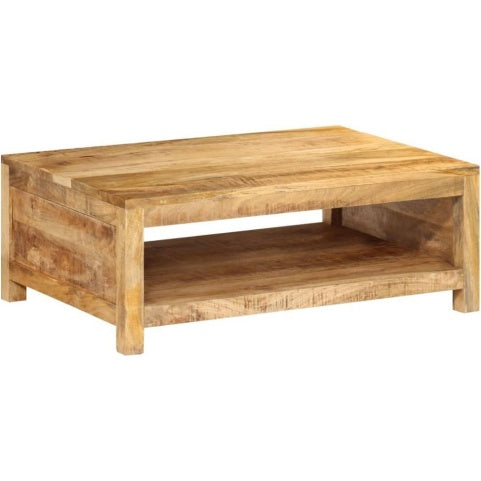 Table d'appoint en bois de manguier massif avec compartiment de rangement int¨¦gr¨¦