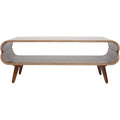 Table basse rectangulaire d'inspiration vintage en finition noyer fonc¨¦