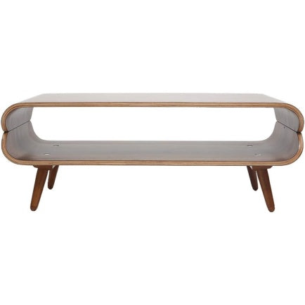 Table basse rectangulaire d'inspiration vintage en finition noyer fonc¨¦