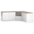 Ensemble meuble TV deux pieces, installation murale ou au sol, finition blanche