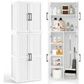 Armoire de rangement haute avec etageres reglables, meuble polyvalent 60 x 37 x 175,5 cm, blanc