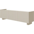 Meuble TV cachemire avec gestion des cables, rangements int¨¦gr¨¦s et finition ¨¦l¨¦gante