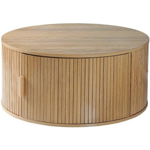 Table de salon ronde 75 cm au design contemporain avec plateau spacieux