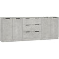 Ensemble de trois buffets de rangement pour int¨¦rieur, finition gris b¨¦ton moderne